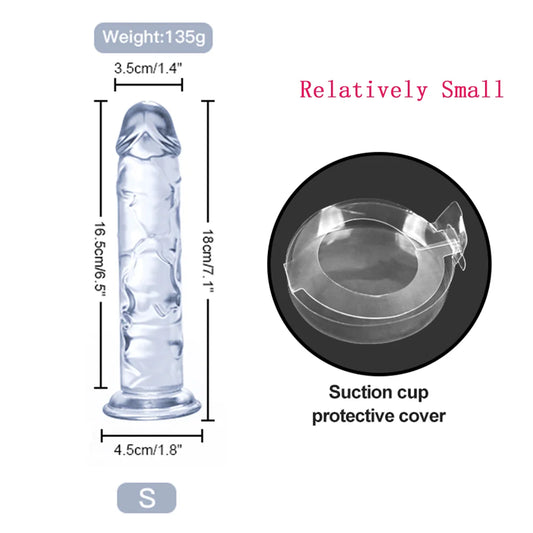 Dildo Transparente com Ventosa